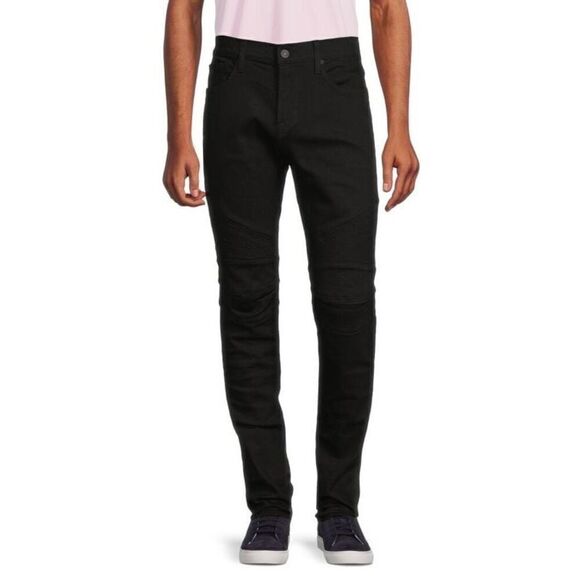 Hudson Jeans Men's High Rise Banks Biker Mid-Rise Slim Black Jeans Size 32 NWT - Picture 6 of 8